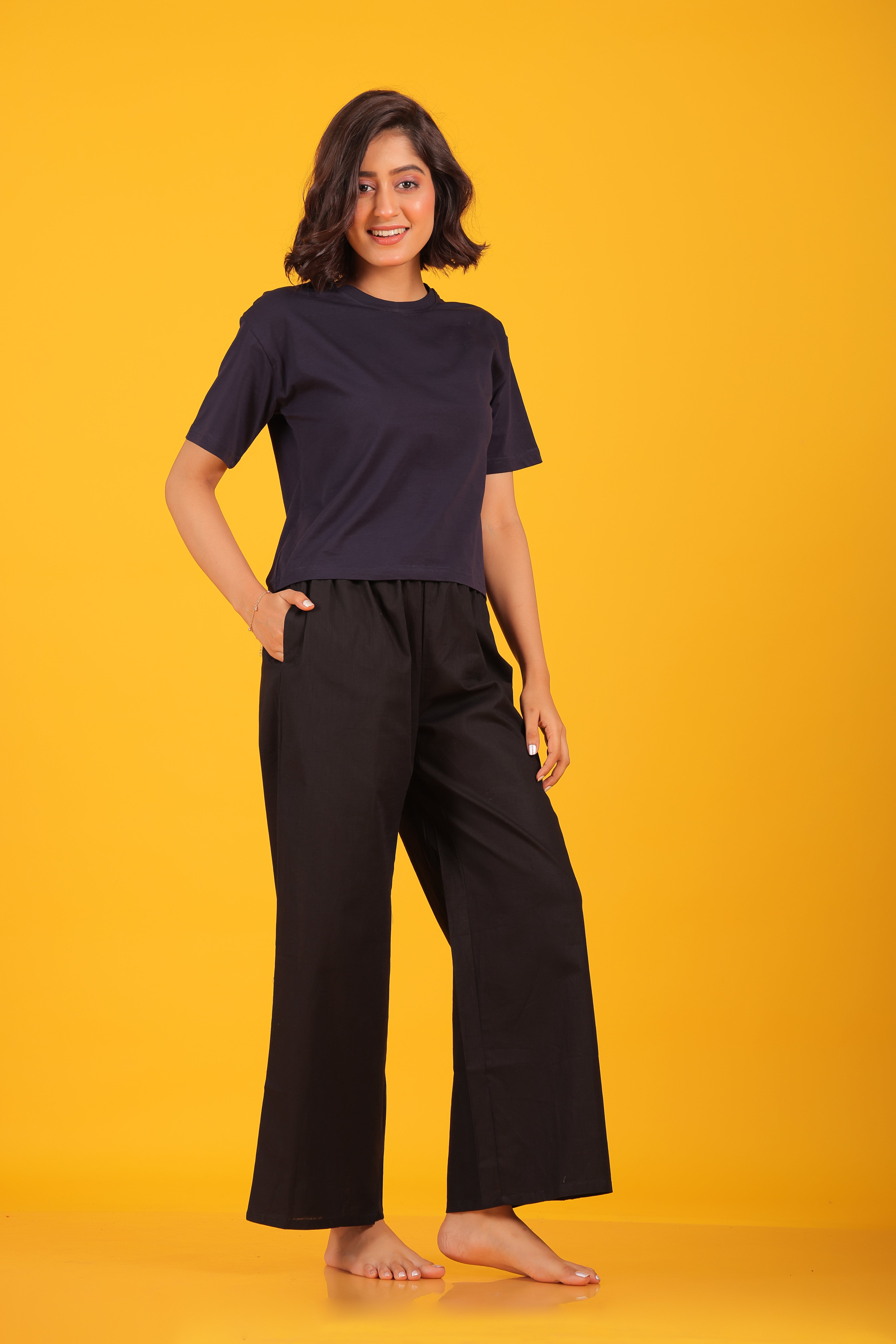 Cotton Palazzo Pants - Black / L/XL - Cotton Palazzo Pants