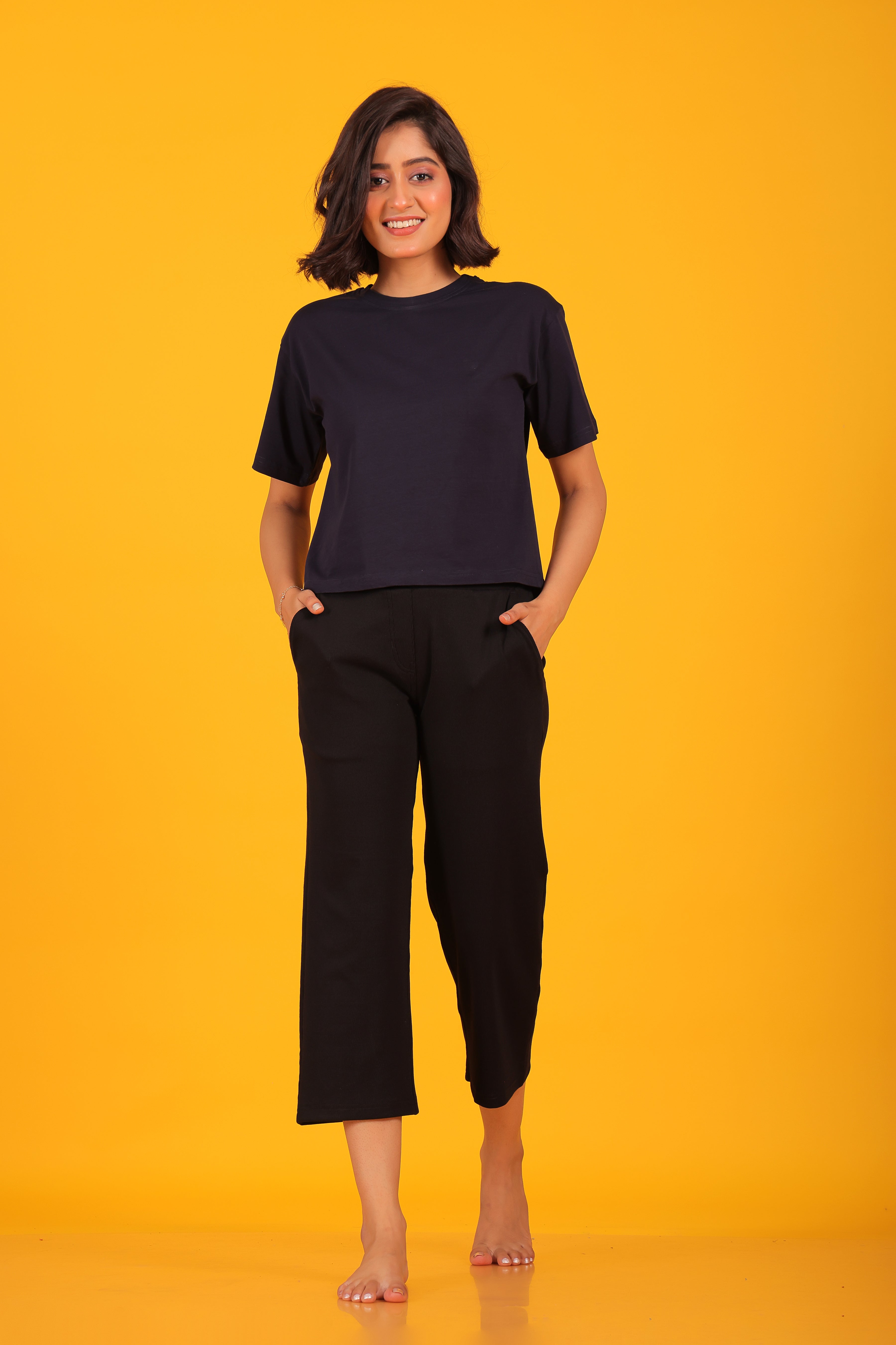 Pink 'n' Purple Women's Stretchable Cotton Rib Pants