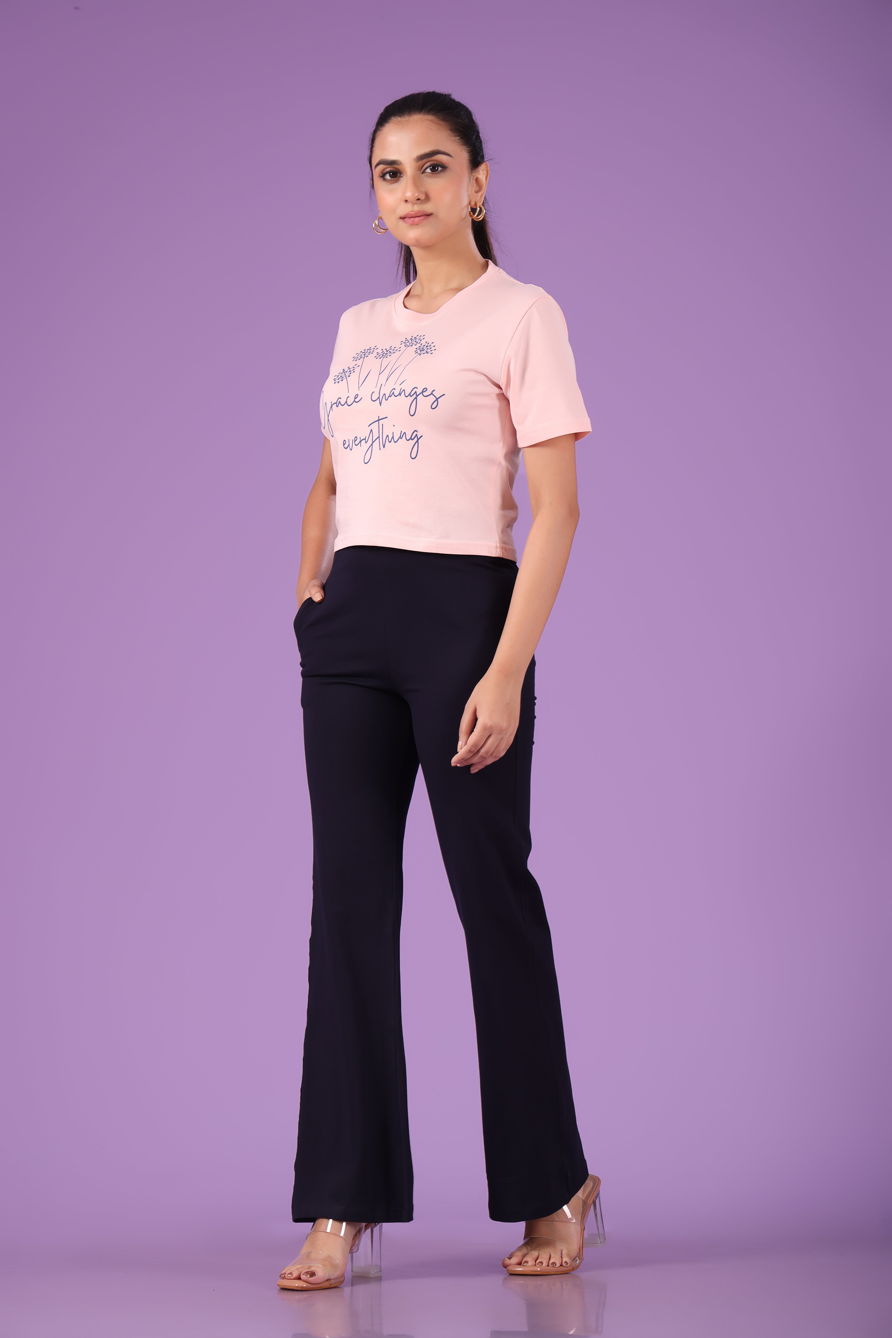 Deepee Twister Women's Stretchable Cotton Flared Pants