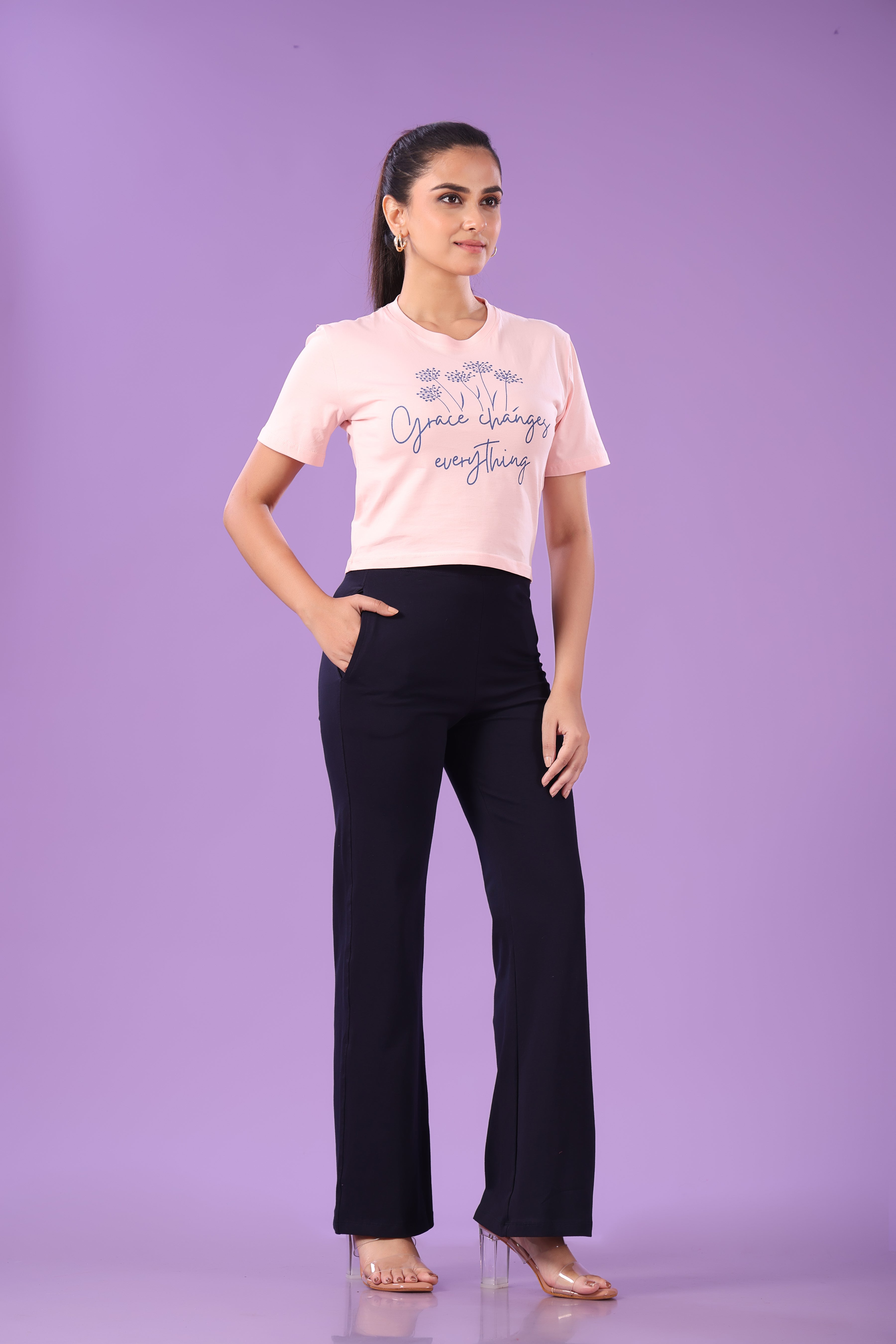 Deepee Twister Women's Stretchable Cotton Flared Pants