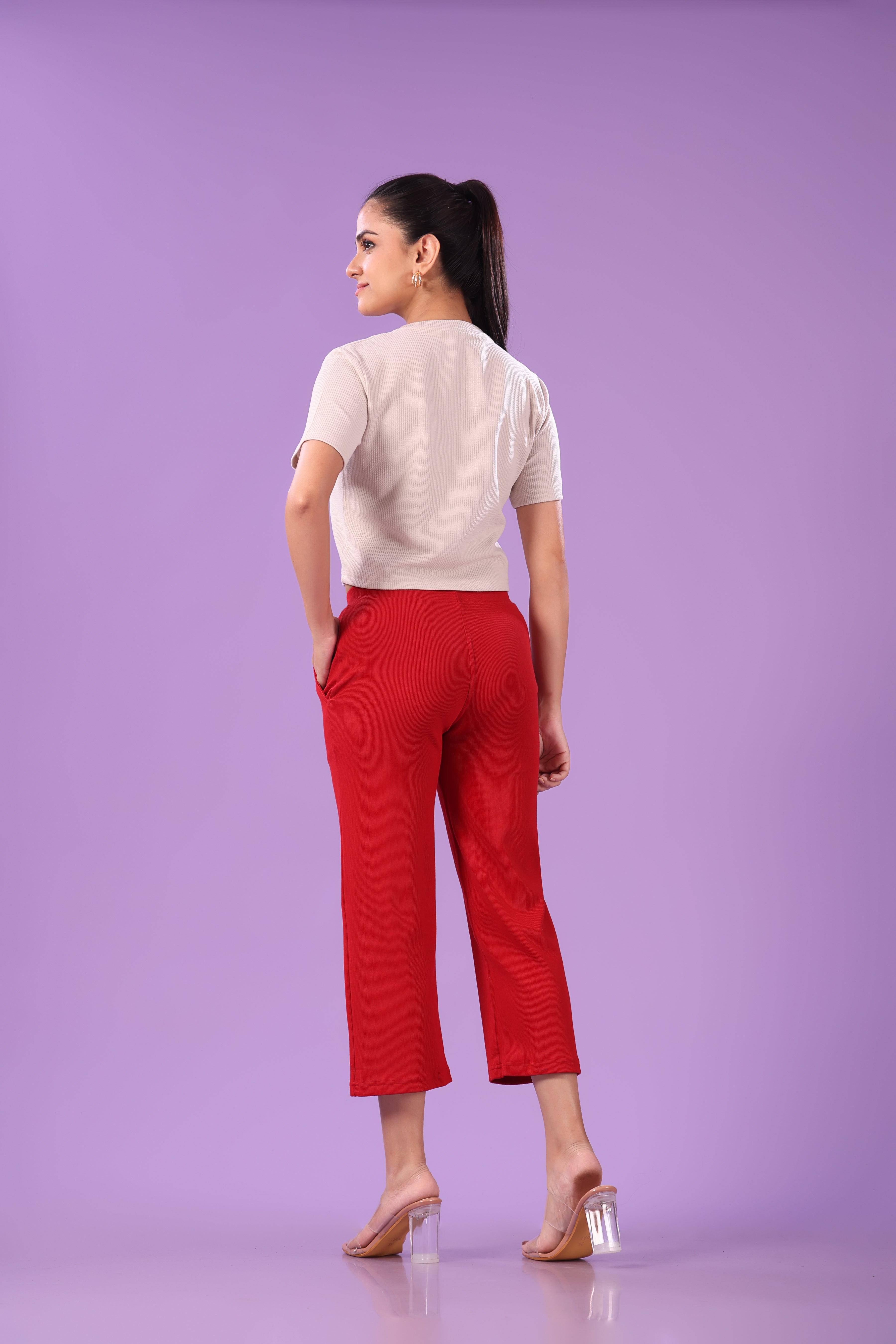 Pink 'n' Purple Women's Stretchable Cotton Rib Pants