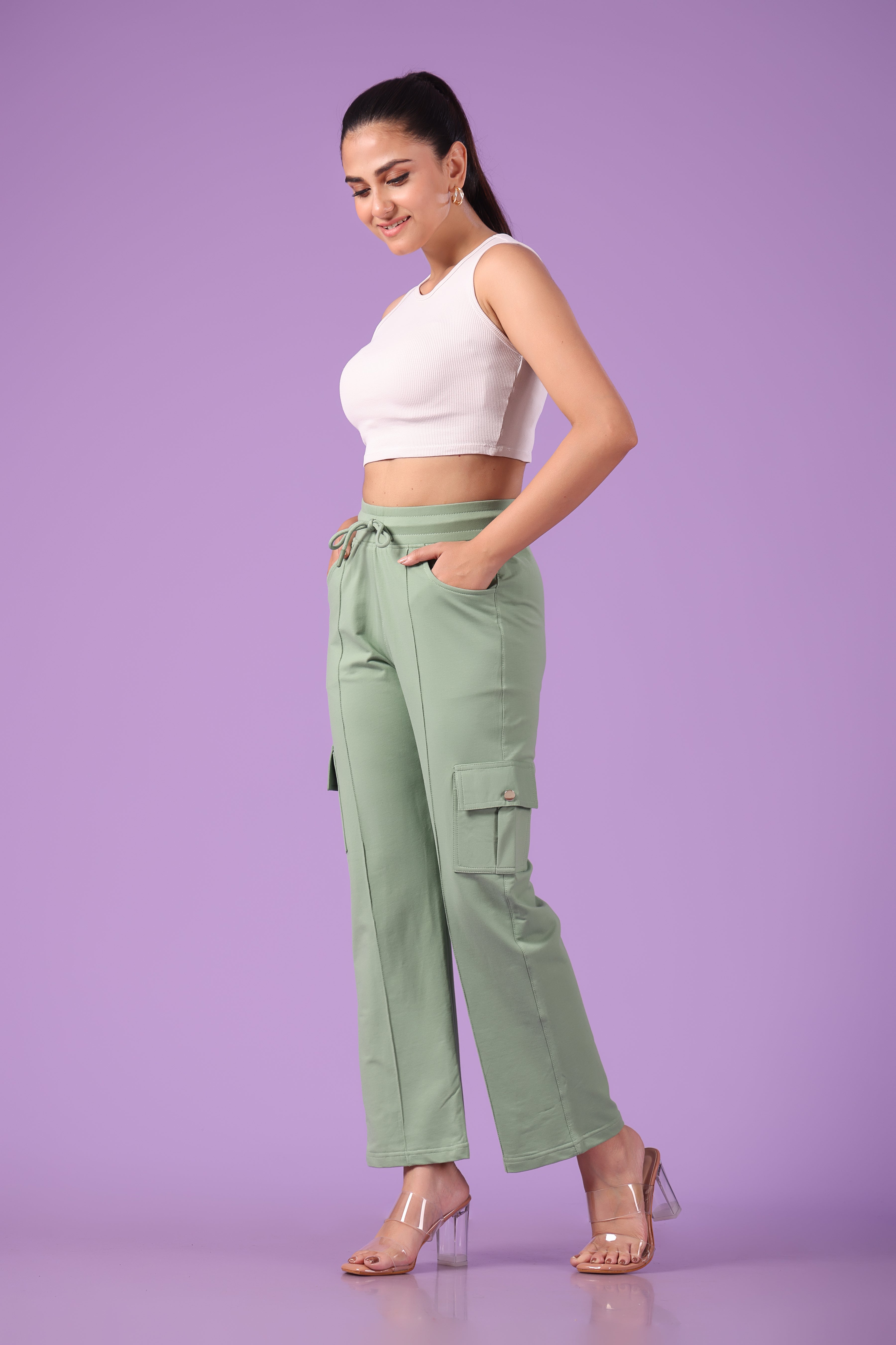 Pink 'n' Purple Women's Stretchable Cotton Cargo Pants