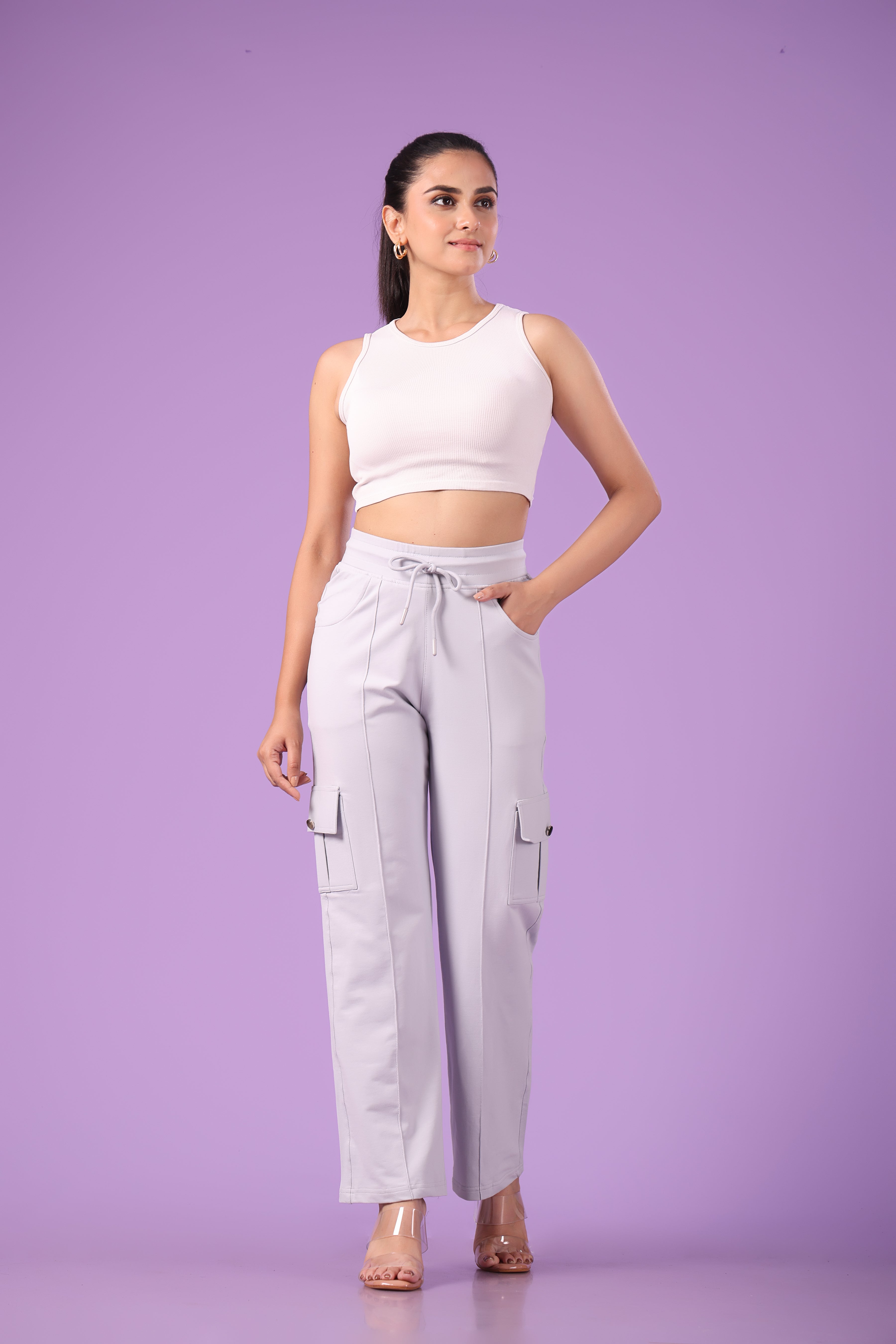 Pink 'n' Purple Women's Stretchable Cotton Cargo Pants