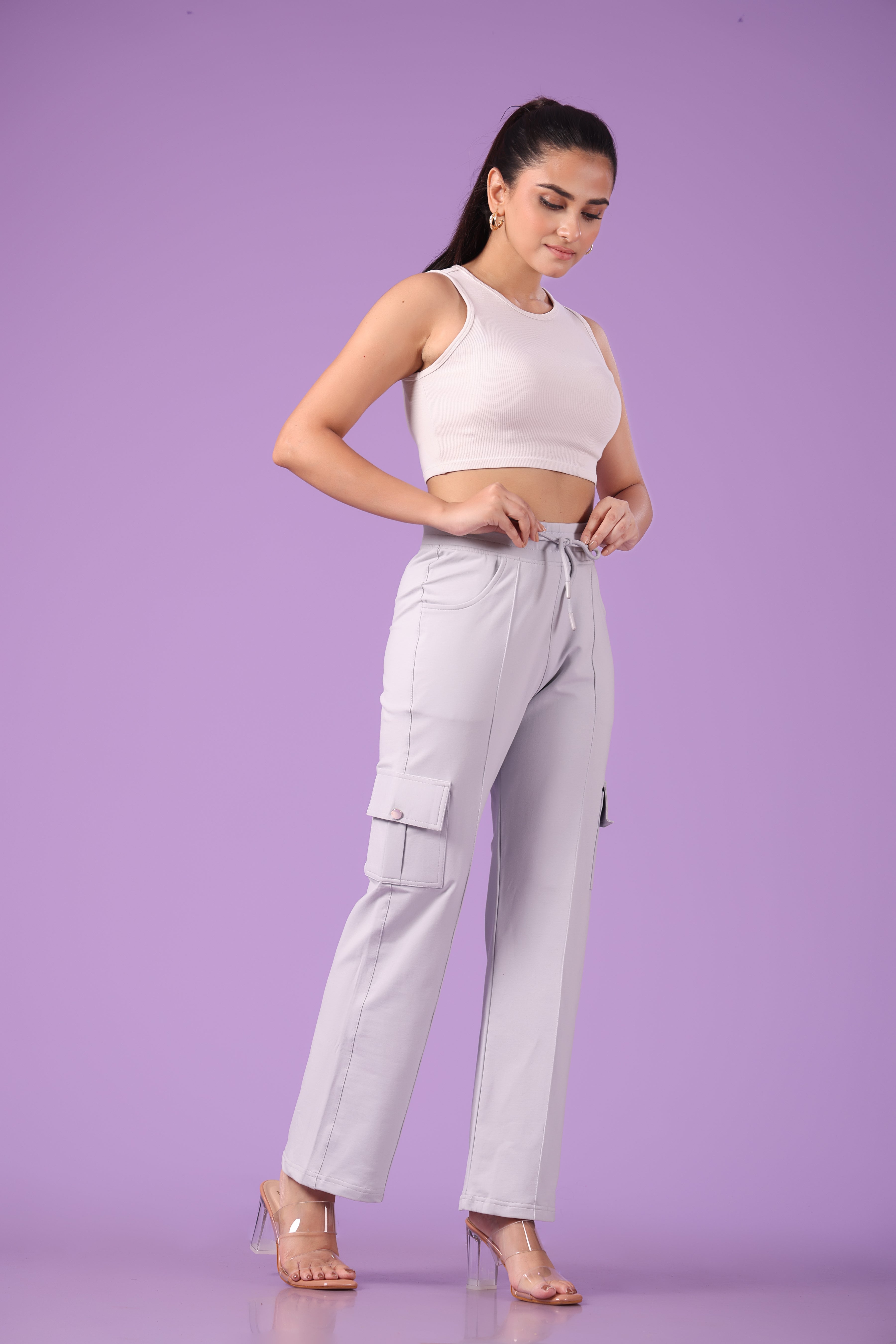 Pink 'n' Purple Women's Stretchable Cotton Cargo Pants