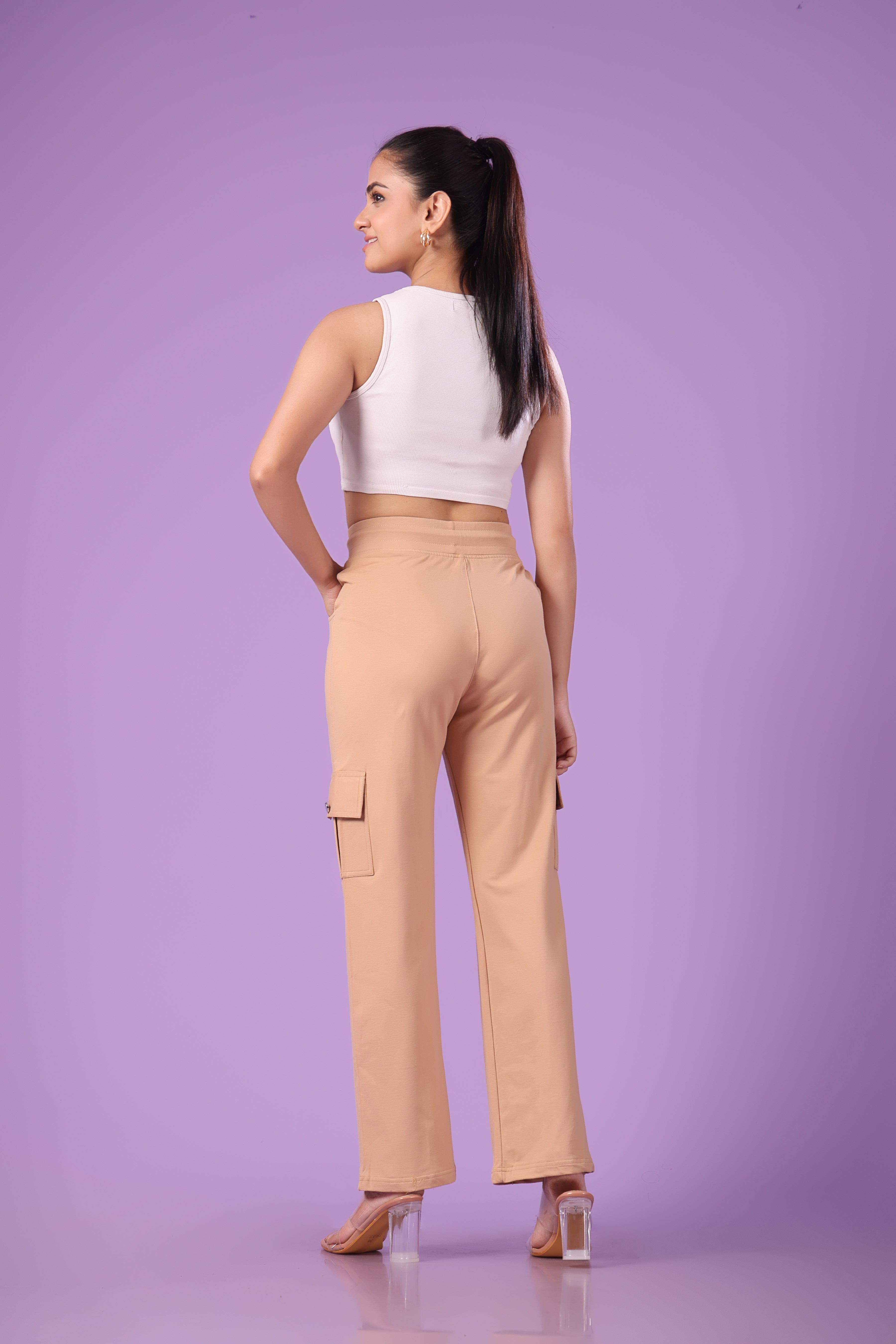 Pink 'n' Purple Women's Stretchable Cotton Cargo Pants