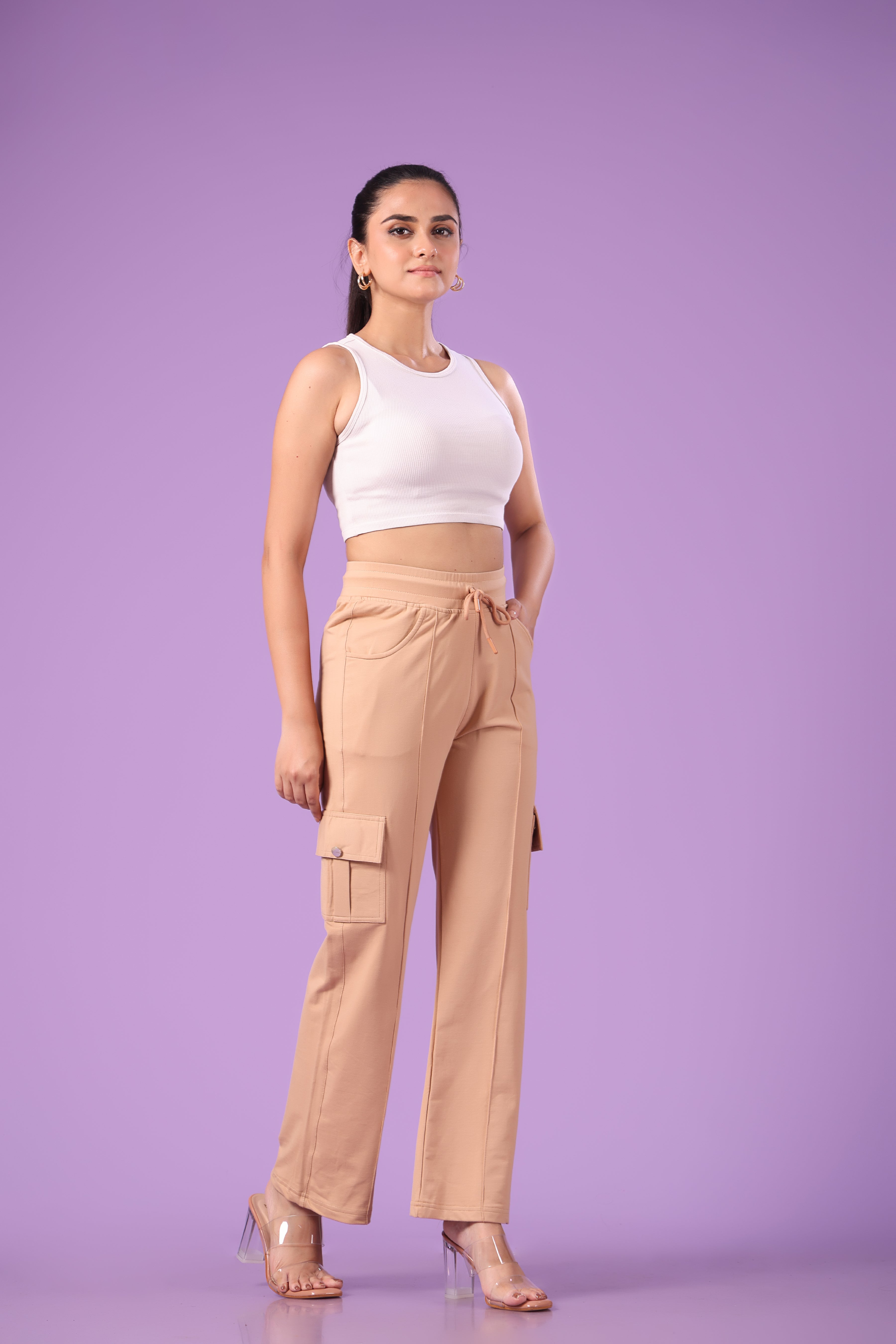 Pink 'n' Purple Women's Stretchable Cotton Cargo Pants