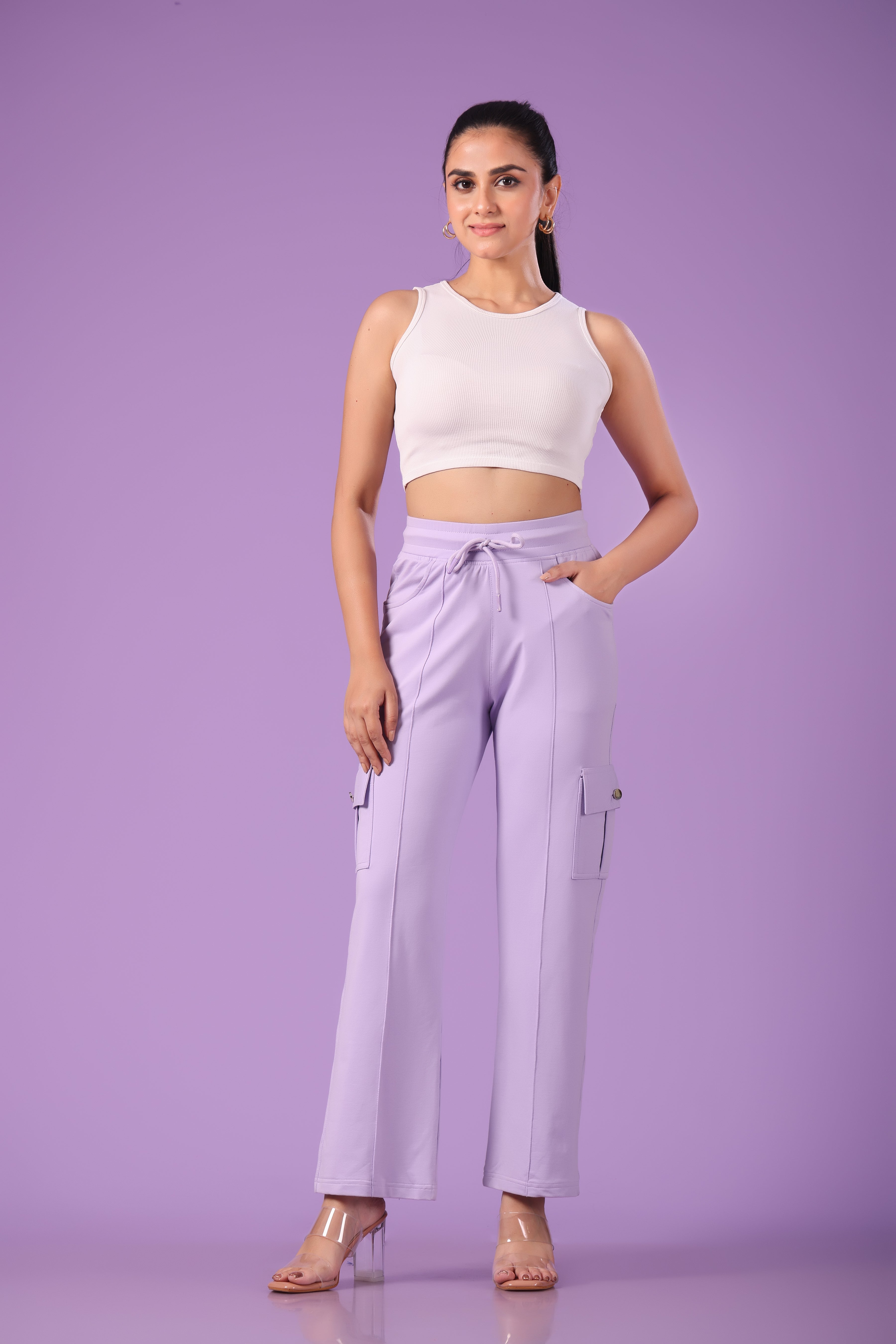 Pink 'n' Purple Women's Stretchable Cotton Cargo Pants