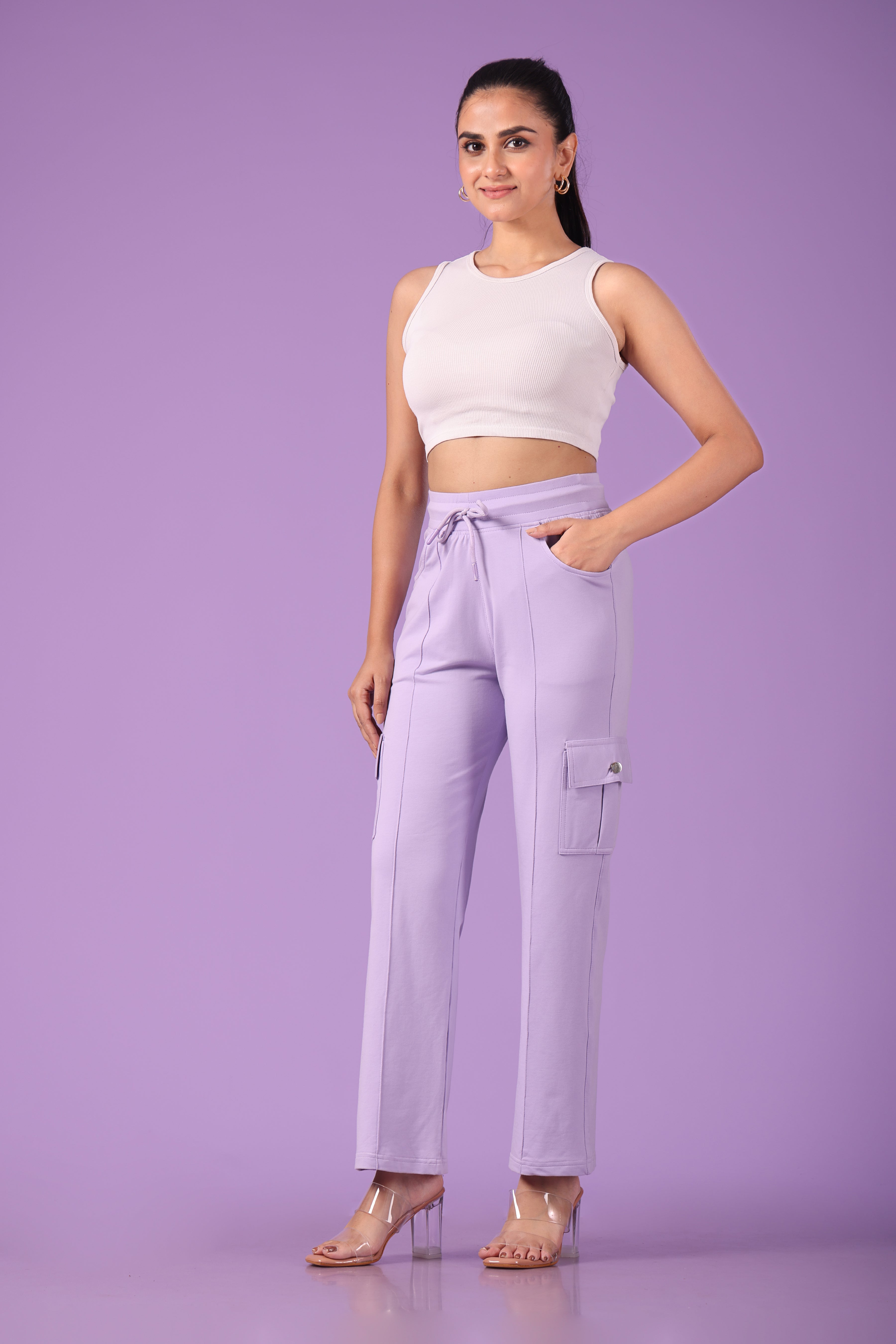 Pink 'n' Purple Women's Stretchable Cotton Cargo Pants