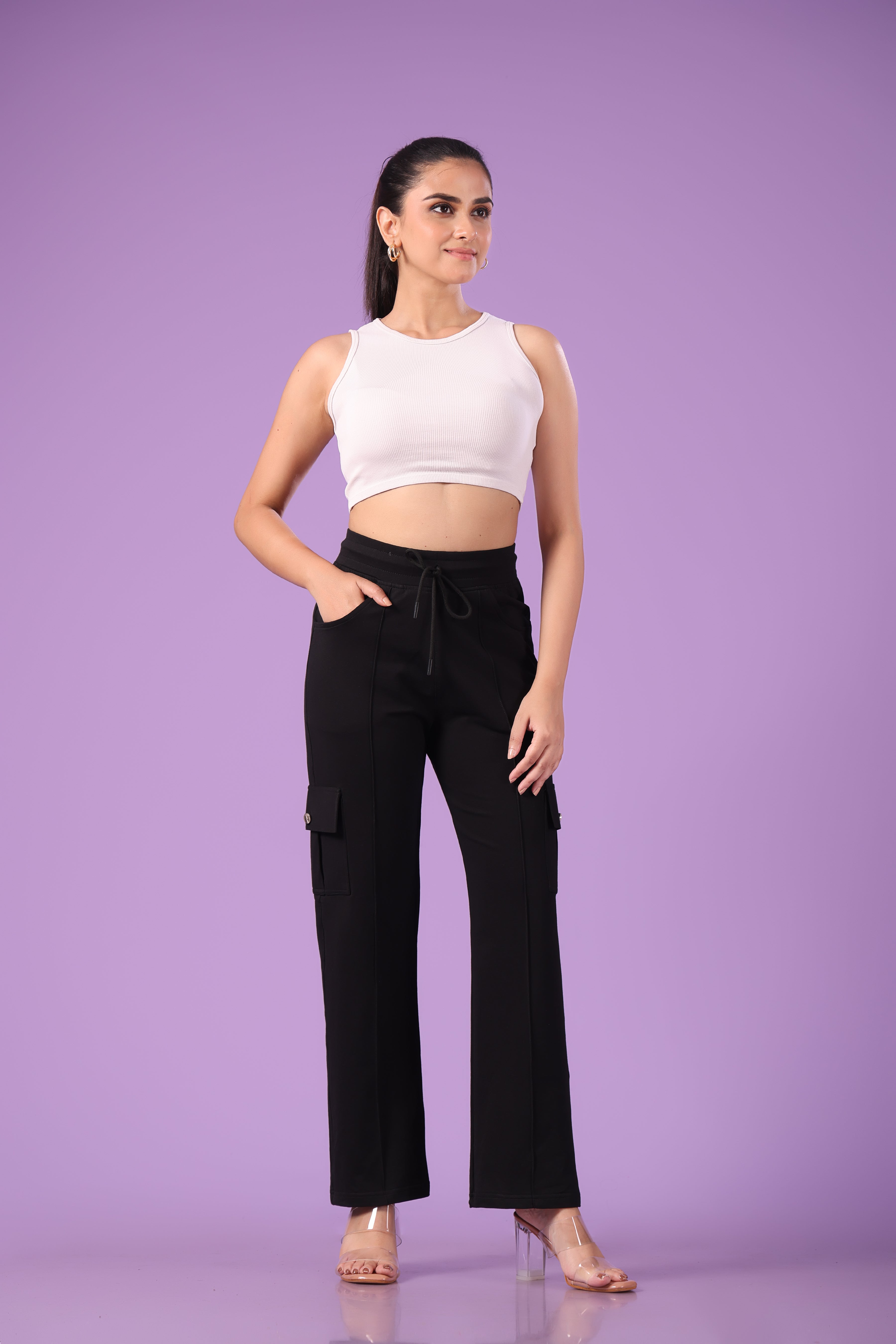 Pink 'n' Purple Women's Stretchable Cotton Cargo Pants