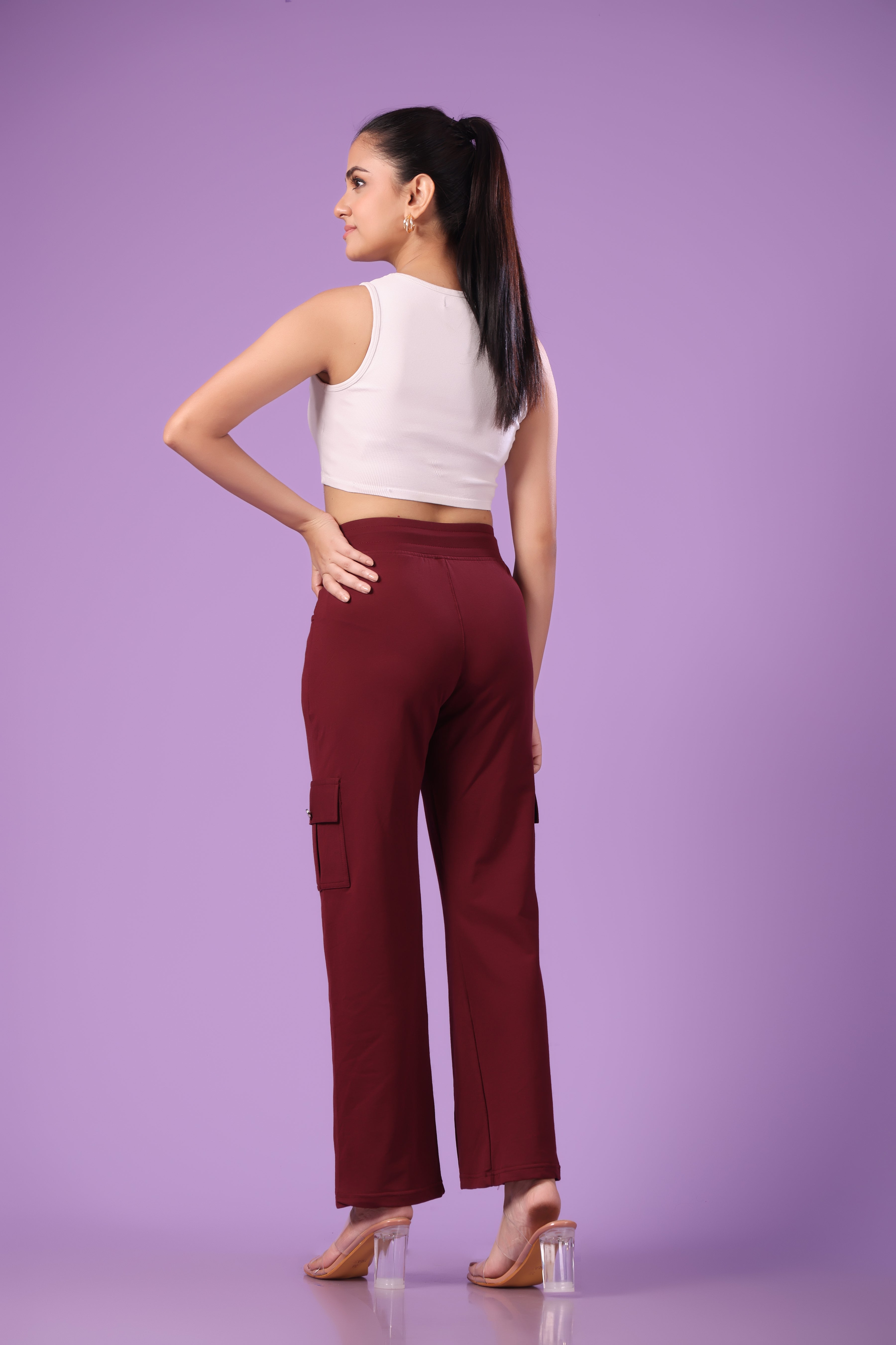Pink 'n' Purple Women's Stretchable Cotton Cargo Pants