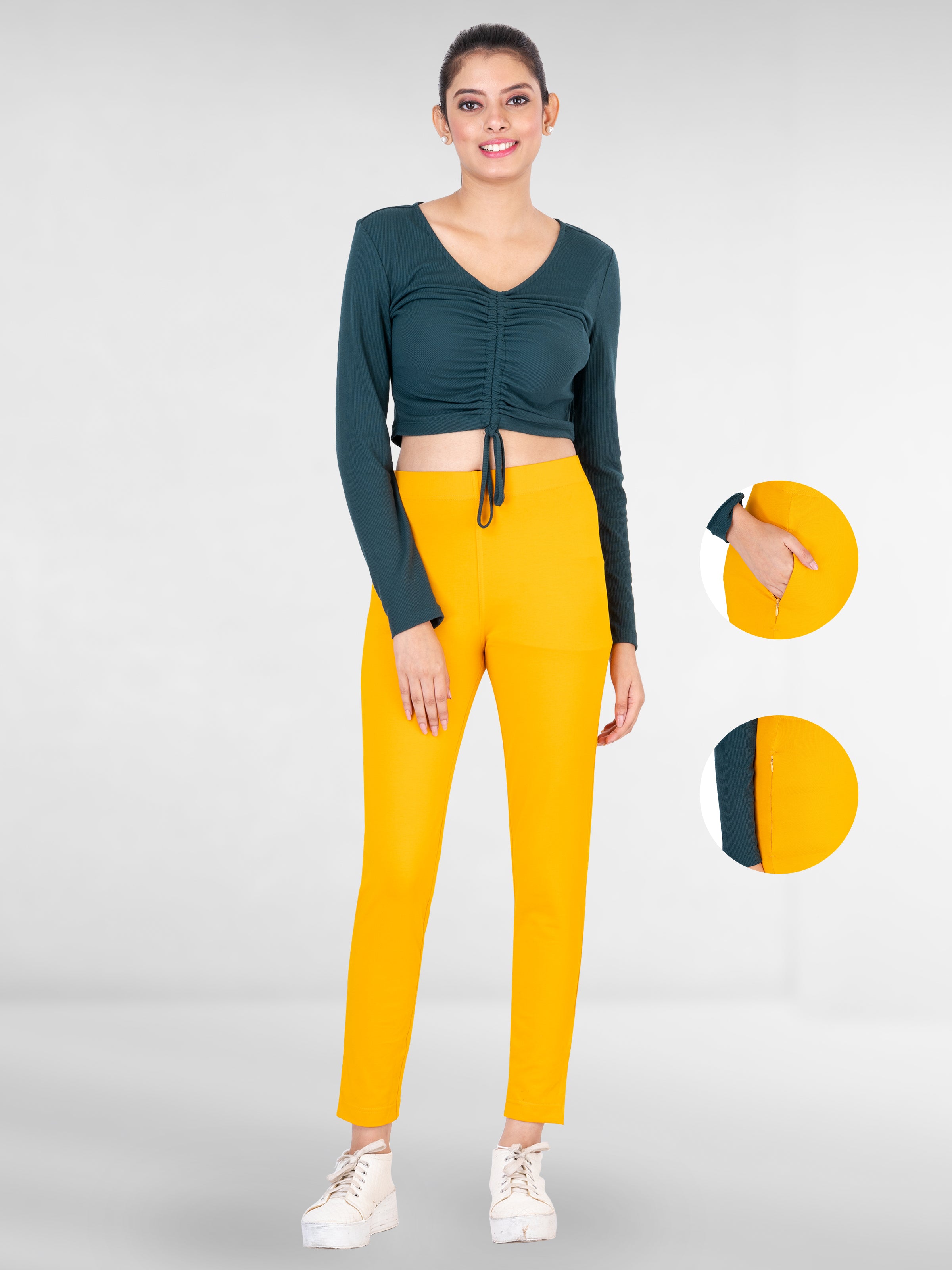 Pencil Pants Zip - Mustard / M - Pencil Pants