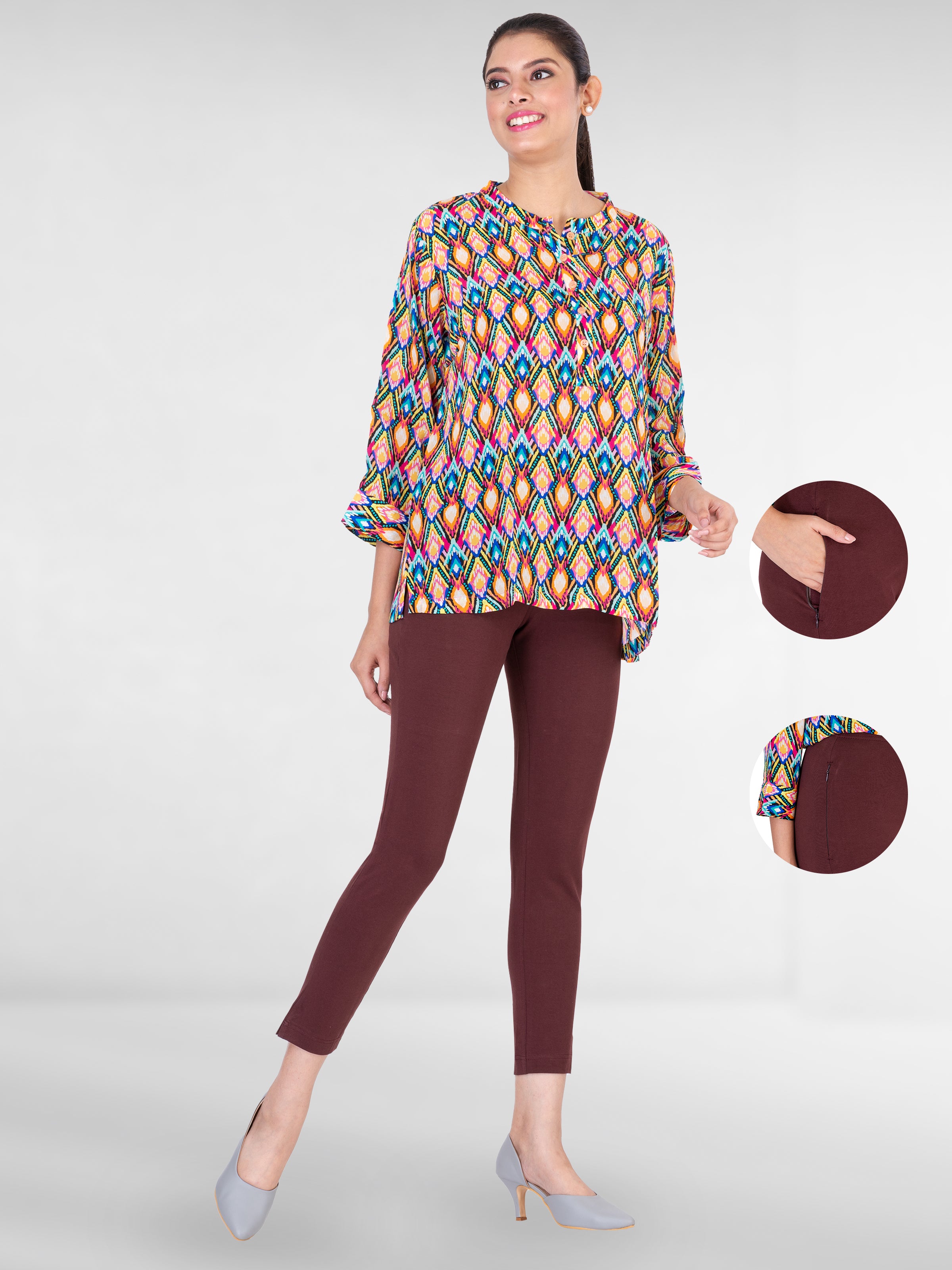 Pencil Pants Zip - Chocolate / M - Pencil Pants