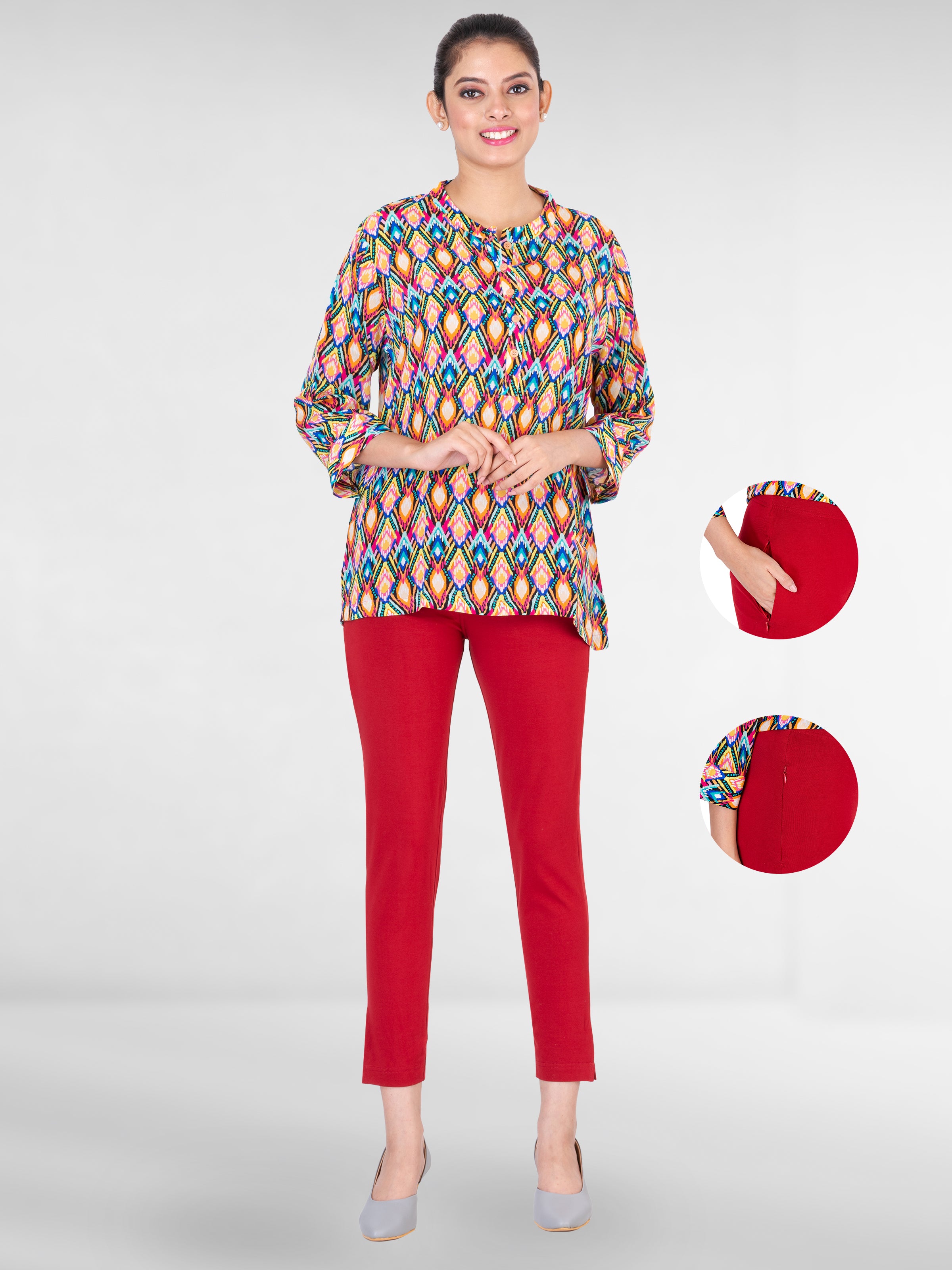Pencil Pants Zip - Crimson / M - Pencil Pants