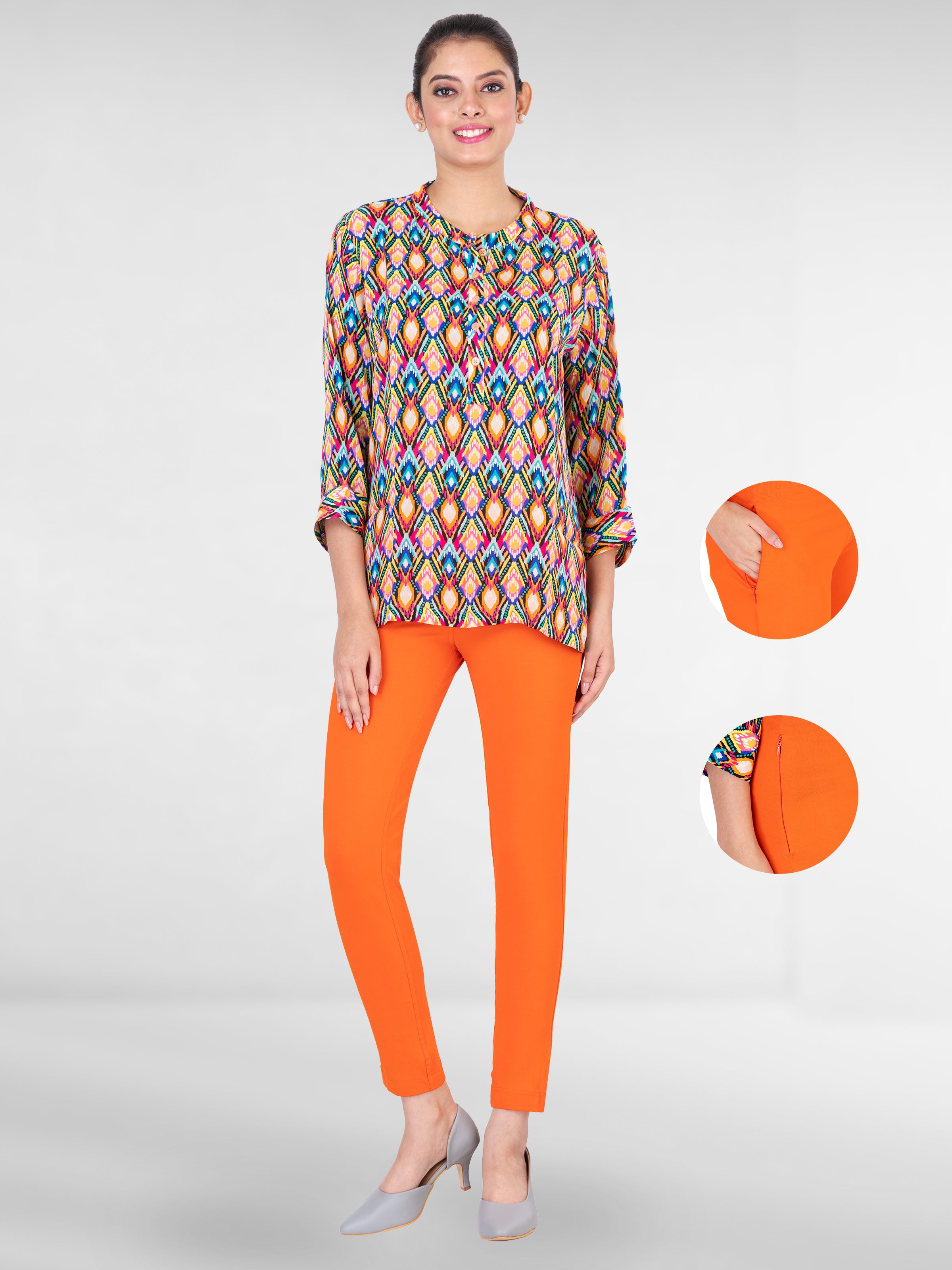 Pencil Pants Zip - Orange / M - Pencil Pants