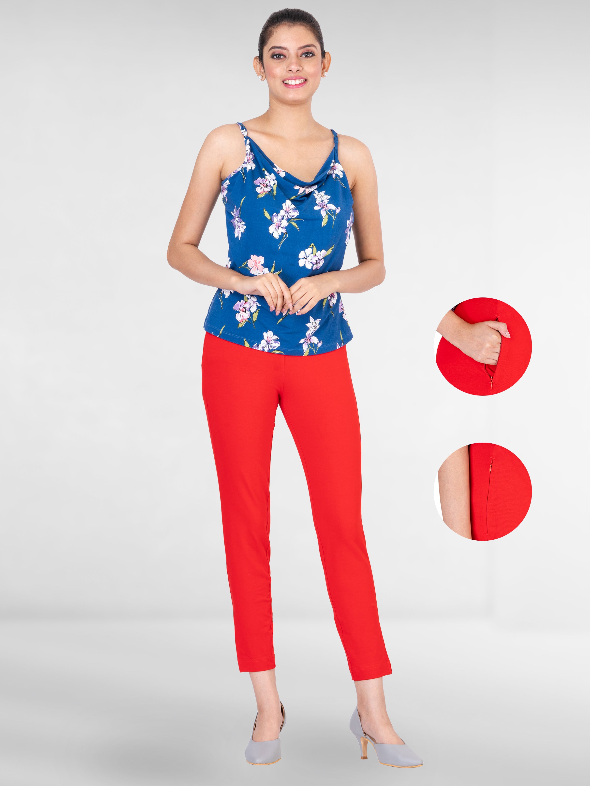 Pencil Pants Zip - Bright-Red / M - Pencil Pants