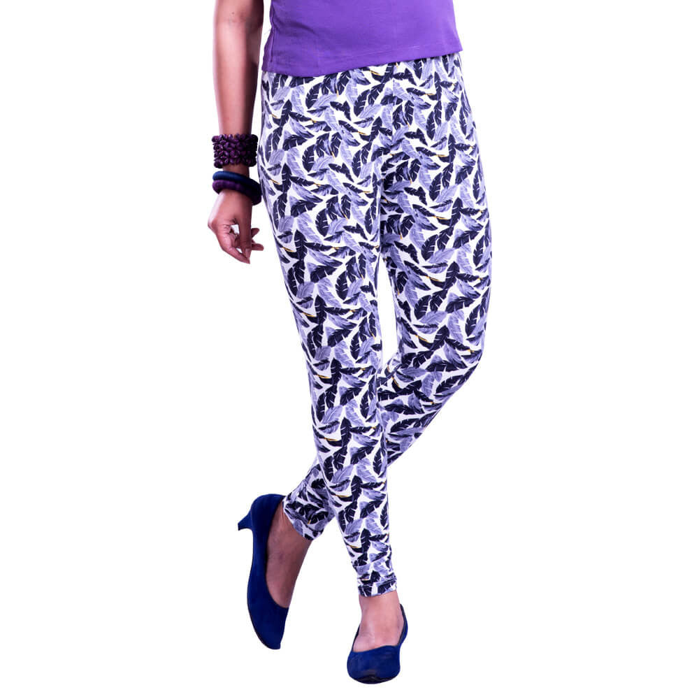 Buy Printed Leggings in Purple and White – Deepee Online Store