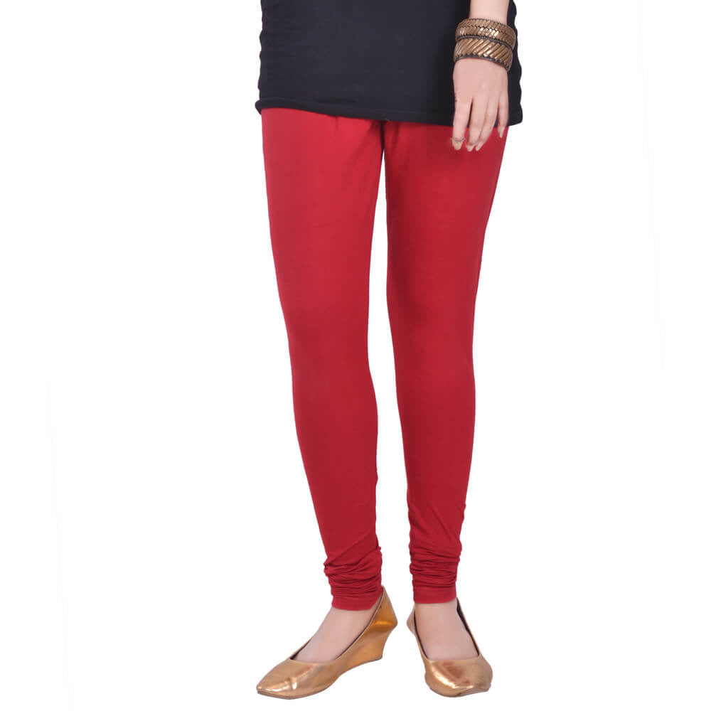 Churidar Leggings - Maroon / Free Size - Churidar Leggings