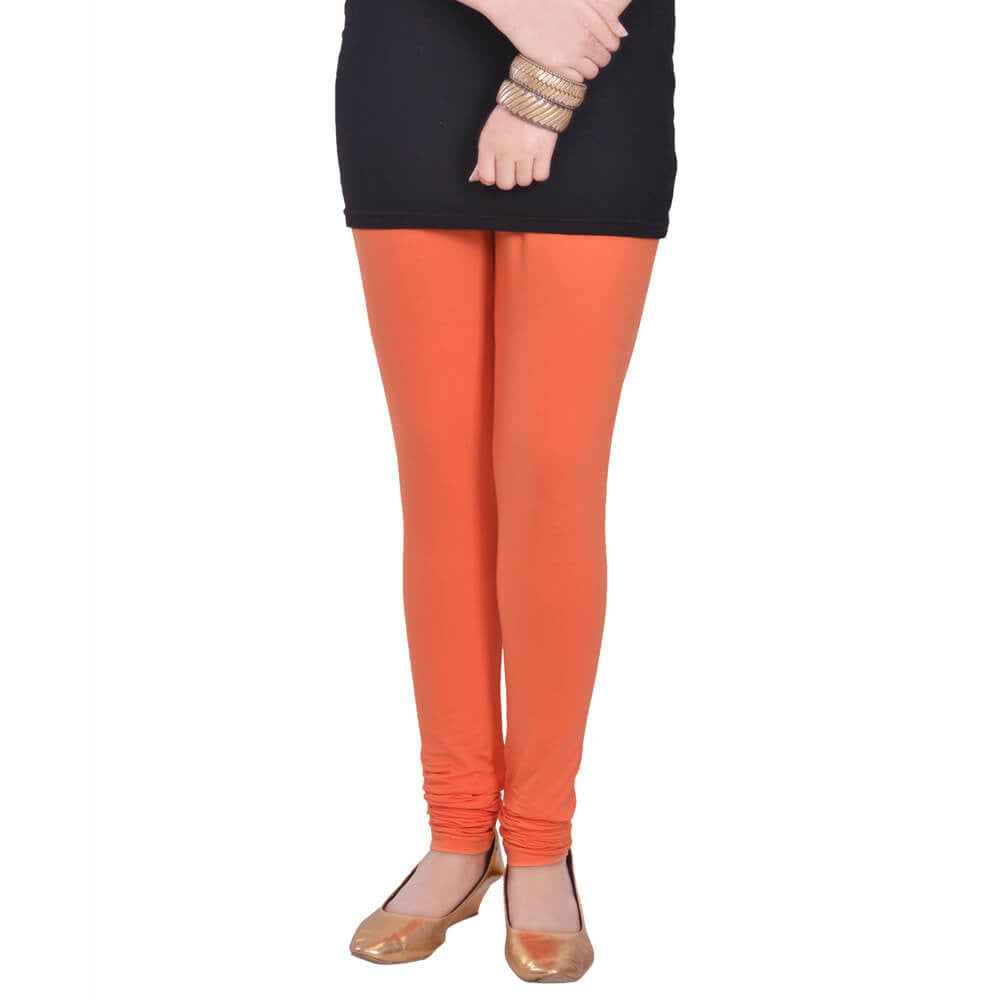Churidar Leggings - Orange / Free Size - Churidar Leggings