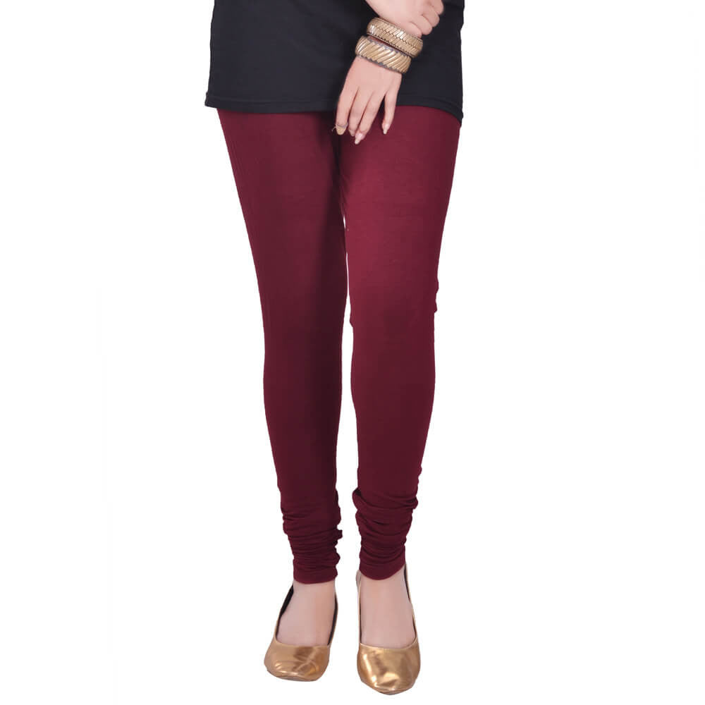 Churidar Leggings - Burgandy / Free Size - Churidar Leggings