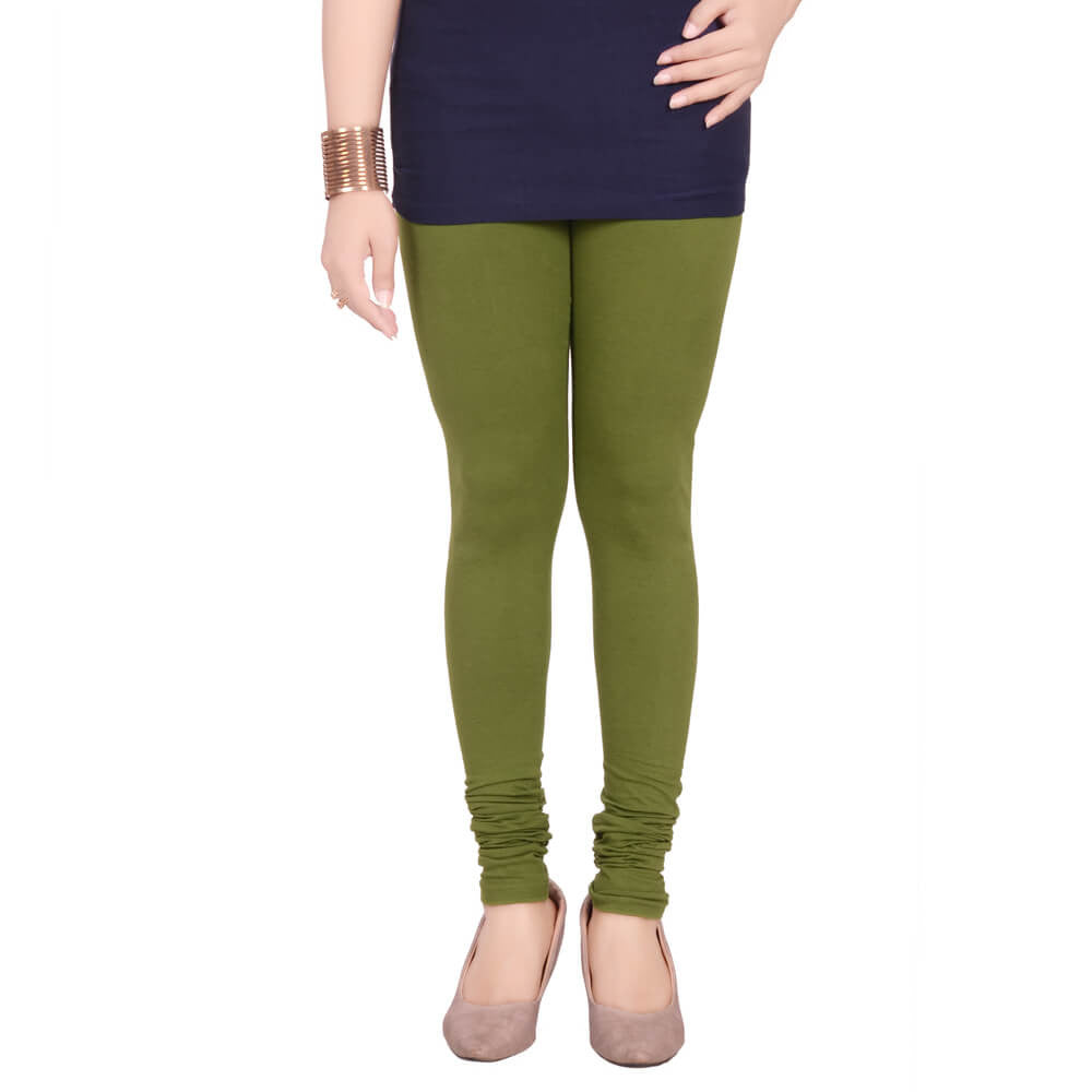 Churidar Leggings - Mehendi / Free Size - Churidar Leggings