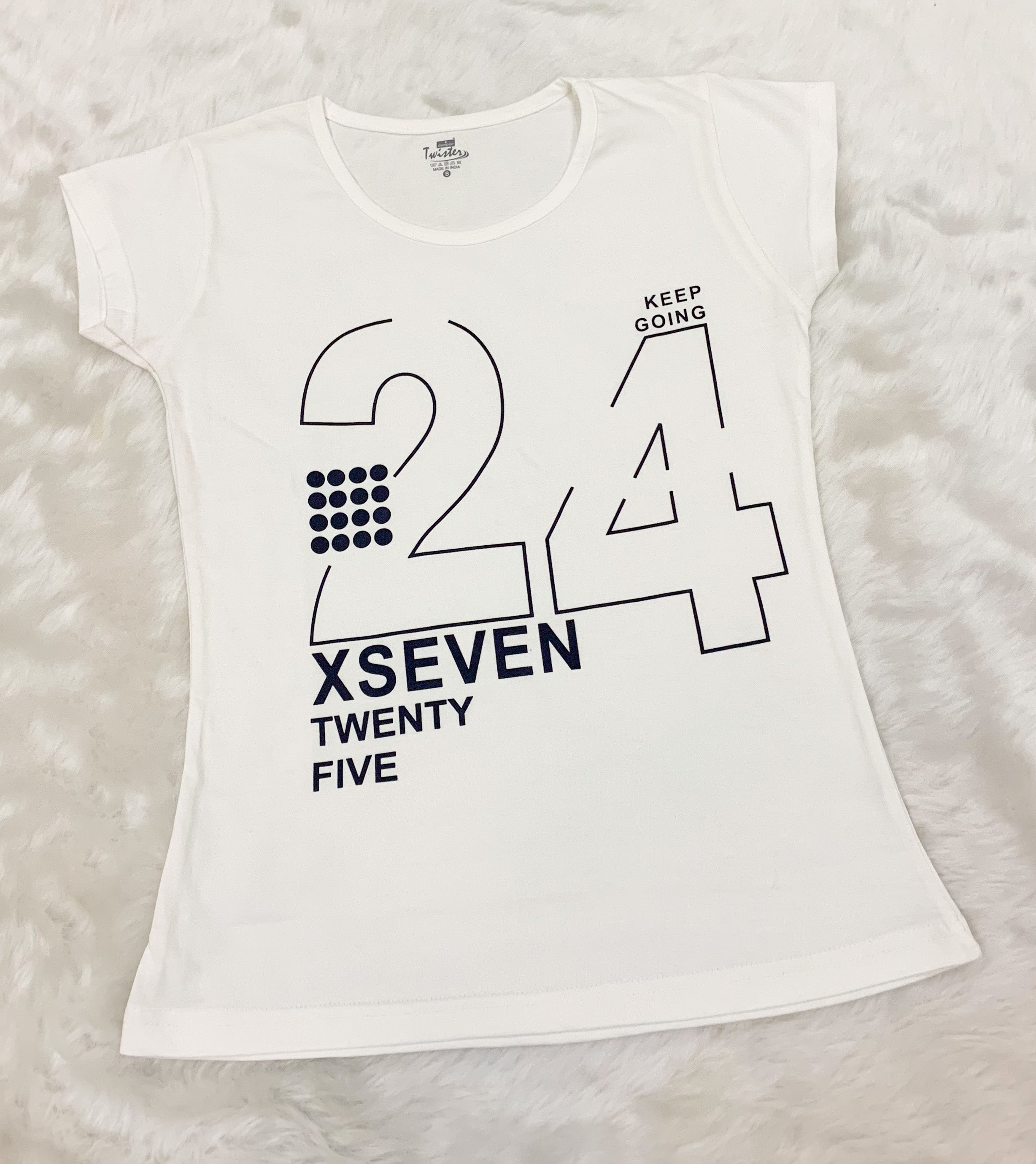Keep Going - Off White Printed Tees
