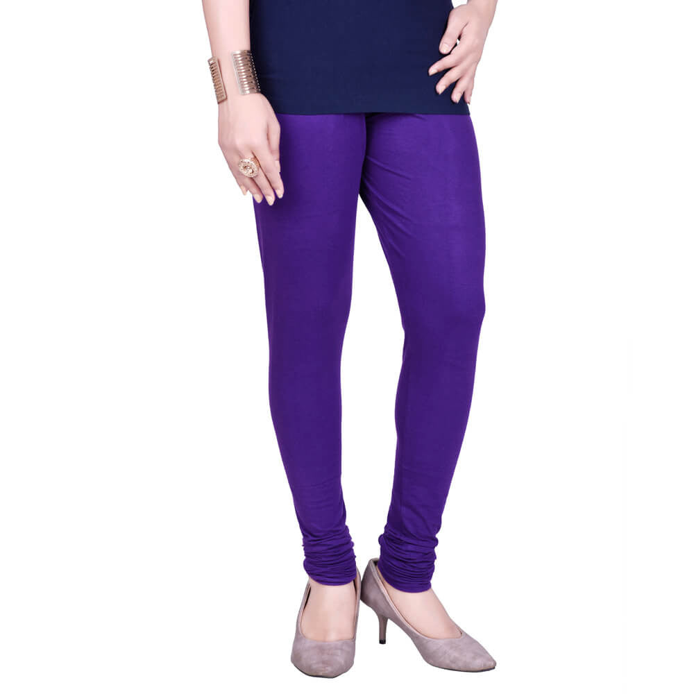 Churidar Leggings - Violet / Free Size - Churidar Leggings