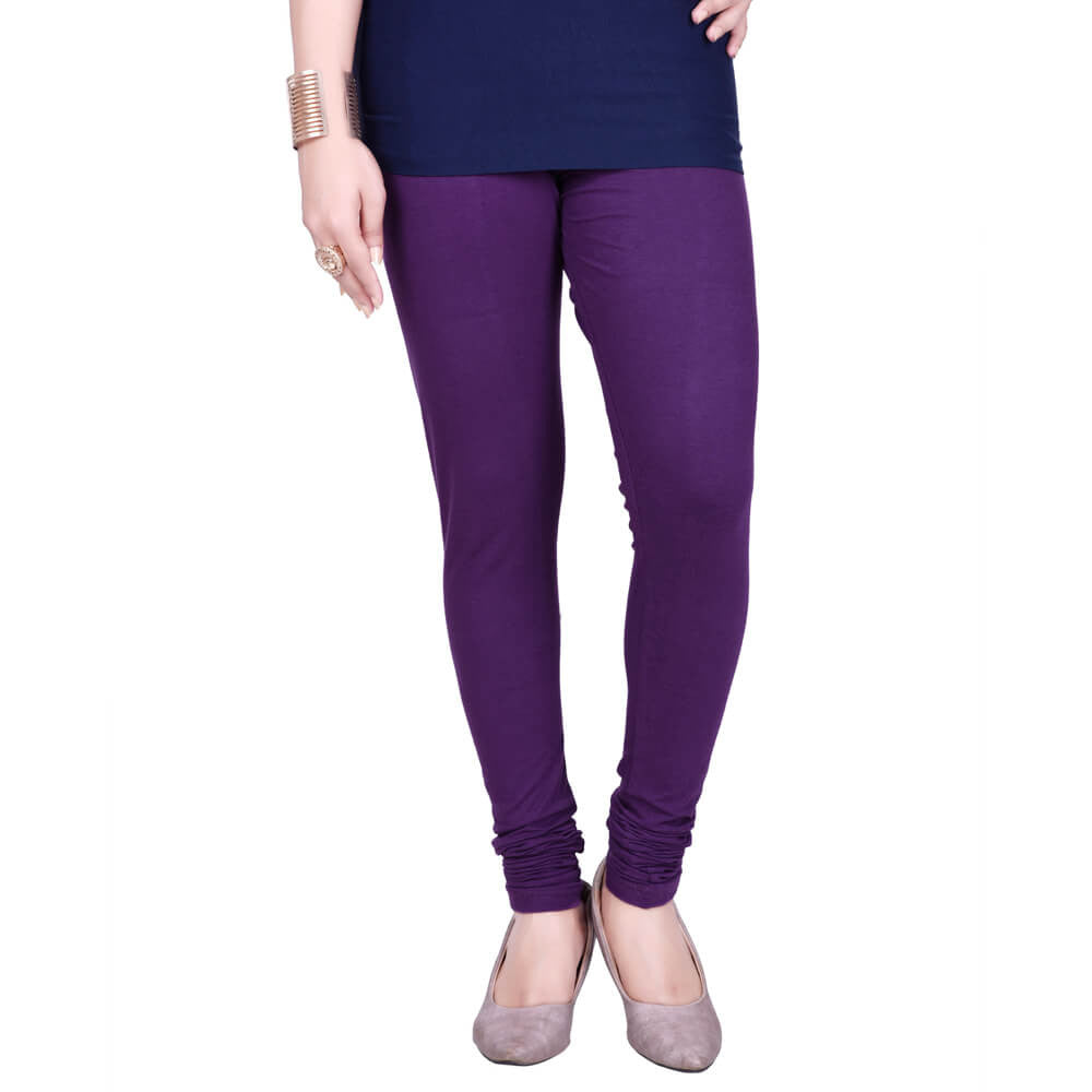 Churidar Leggings - Plum / Free Size - Churidar Leggings
