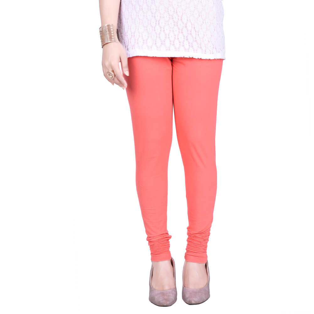 Churidar Leggings - Peach / Free Size - Churidar Leggings