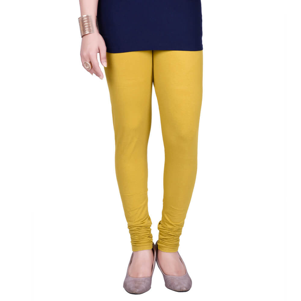Churidar Leggings - Lt Mustard / Free Size - Churidar Leggings