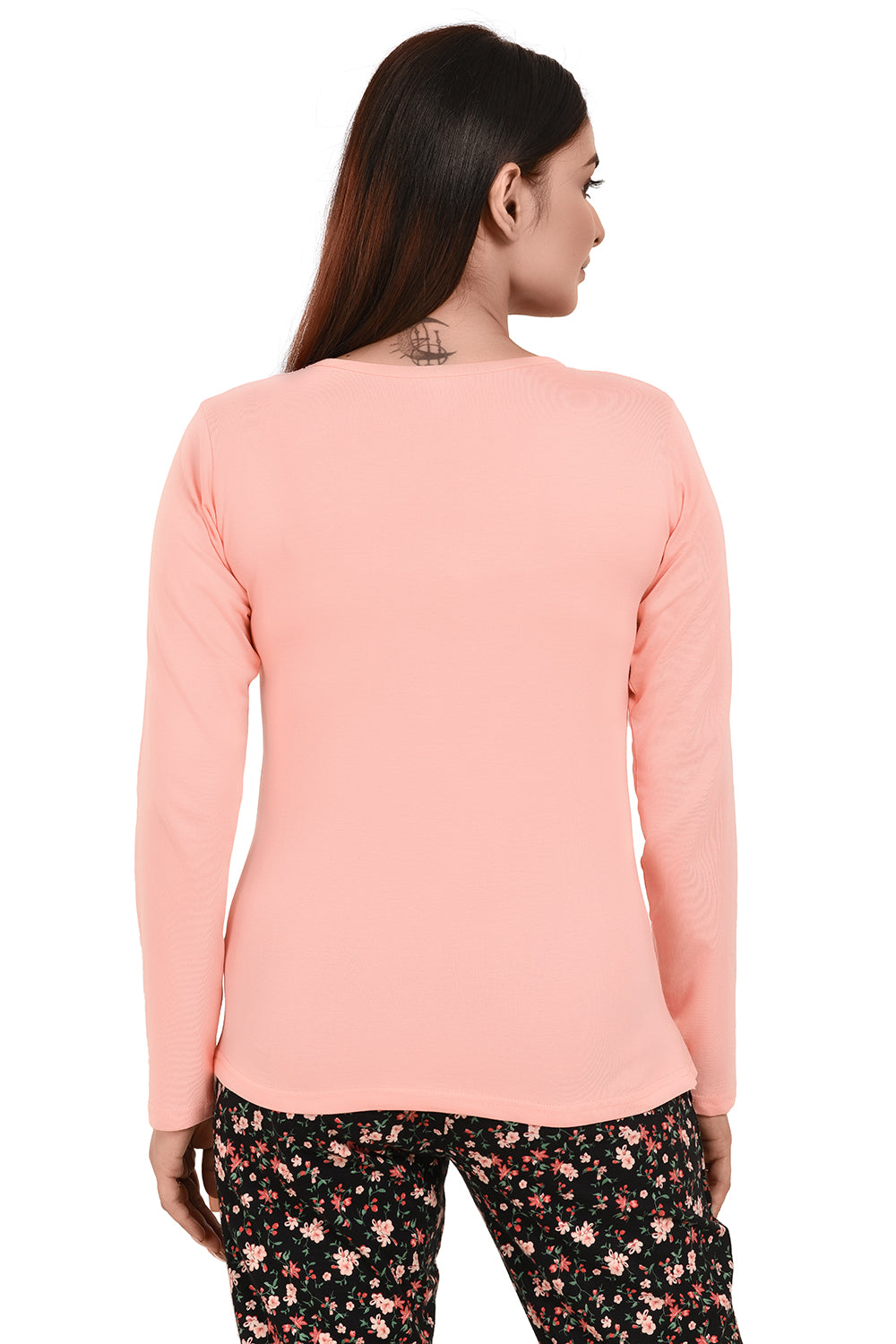 Baby Pink Full Sleeves Printed Tees